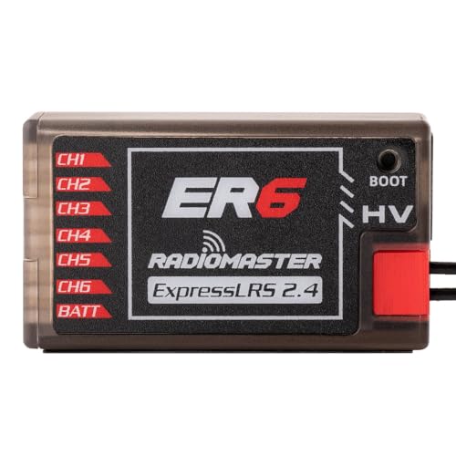 Radiomaster ER6 2.4G 6CH 100mw CRSF PWM Receiver for Fixed-Wing Aircraft