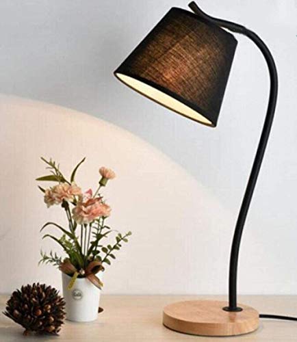 Preisvergleich Produktbild Einfache moderne Schlafzimmer Nachttischlampe Kreative Tischlampe Romantischer Moderne Dimmbare Schreibtisch LED-Lampen-Ausgang Romantisches Leselampe Büro Licht for Studie Holztischleuchten -Schwarz