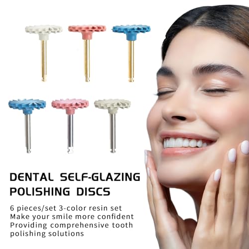 Image of Dental Rubber Polisher Kit Composite Resin Flex Diamond 3-Step System | RA Disc 14mm Kit Dentist Tools Gold Silver Dual Tone Spindle for Whitening, Medical Students, and Clinics