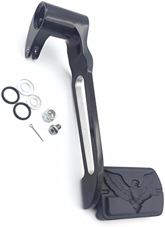 XKMT-Black Hollow-Out Billet Rear Brake Lever Brake Pedal Foot Lever with Eagle Food Peg Compatible with 2014-later Touring Trike Road King Street Glide CVO Tri Glide FLHR [B01JA214ZI]