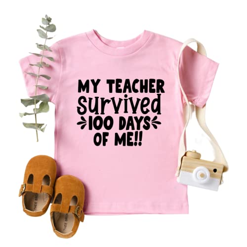My Teacher Survived 100 Days Of Me 100 Days Of School Shirt for Kids, Happy 100th Day Of School T-shirt for Boys, Girl, 100 Days Of School Toddler Shirt.