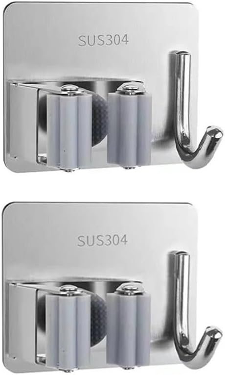 GZE-KODJFKPO Mop Broom Holder Wall Mounted Brush Hook Broom Bracket Tool Storage Holder Mop Holder For Kitchen, Bathroom, Laundry, Garage And Garden(2PCS Mop Holder S2)