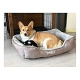 JOYELF Hundebett Waschbares beruhigendes Katzenbett, Anti-Angst-Hundebett & Sofa, süßes Flauschiges Haustier-Couchbett für Welpen, Kätzchen, kleine Hunde und Katzen - kleines Rechteck