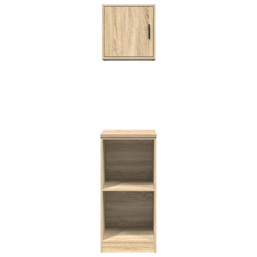 Armoires de Garage 2 pcs chêne Sonoma Bois d'ingénierie,Entreprise & Industrie,Stockage Industriel,Armoires industrielles,25.9 kg-3328271