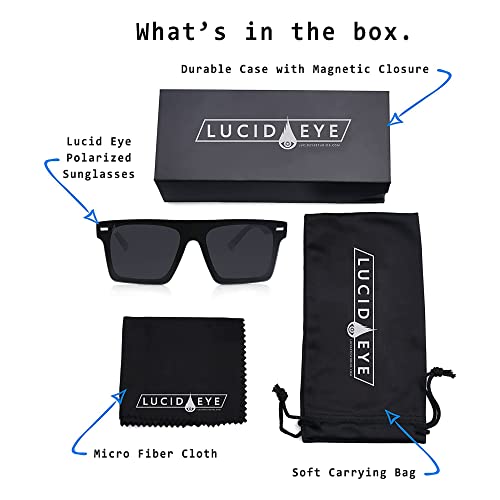 Lucid Eye Studios Unisex Flat Top Sunglasses, Polarized Reflective Hd Lens, One Piece Mirrored Uv400 Lens, Rimless Men Women Shades #TOP5