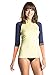 Roxy Junior's Sea Bound Long Sleeve Rash Guard, Citrus/Sun Kissed Coral/Sailor, Small