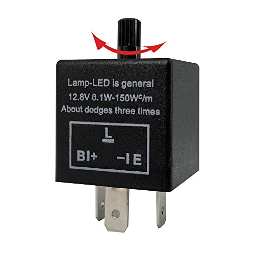 Image of Red Led Hazard Warning Rocker Switch with 3 PIN Adjustable Flasher Relay LED Flasher Blinker for Car Truck Pickup UTV RZR Console