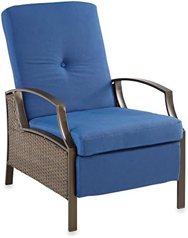 Wicker Recliner With Cushion Mix And Match (Blue/Brown)