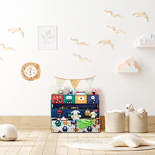 Chambre d'enfant ordonnée grâce à la commode à jouets 9 boîtes