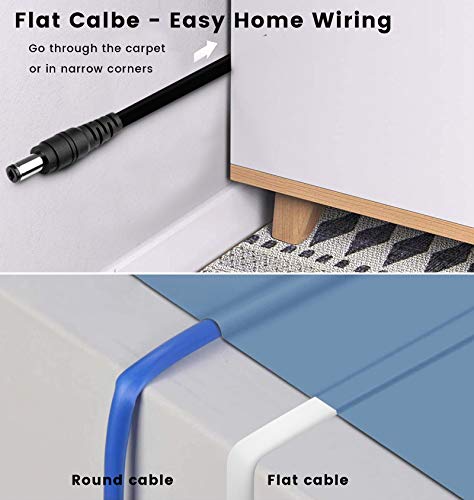 Extension Power Cord Replacement For Alexa Dot 4Th / 3Rd Gen, Spot, Tv Cube, Show 5, Dot With Clock, Dot Kids Edition - Black 16Ft Long Flat Dc Adapter Charger Cable #TOP7