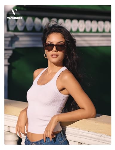 VANLINKER Polarized Sunglasses for Men Women, Classic Square Retro Style Trendy Designer Driving Sun Glasses VL98672