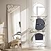 BEAUTYPEAK Ganzkörperspiegel 150x40 cm, Standspiegel und Wandspiegel mit Aluminiumrahmen, Shatterproof Glas für Verzerrungsfreie Reflexion, ideal für Outfit Checks, Schlafzimmern, Fluren Schwarz