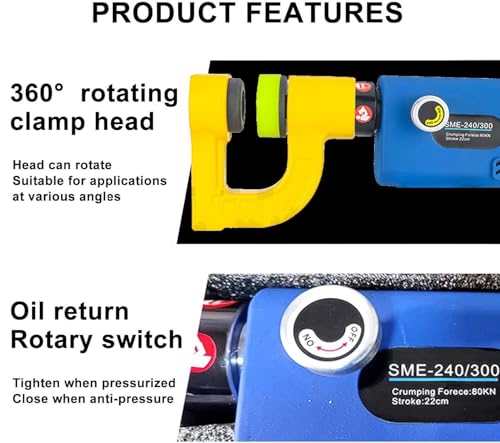 Automatic Electric Hydraulic Hole Punch Tool for Iron & Stainless Steel Plates - Battery-Powered with Manual Oil Return, Includes Carrying Case for Easy Transport