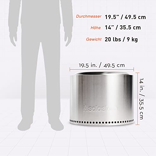 Solo Stove Feuerschale Bonfire 2.0 | Feuerstelle für Raucharme Holzverbrennung, Herausnehmbare Auffangschale, Mobile Outdoor Feuertonne für Unterwegs, Edelstahl, 49,5 x 35,5 cm, 9 kg – Bild 4