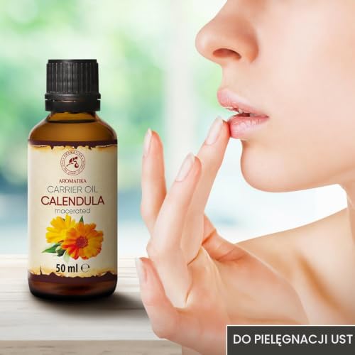 Olej z Nagietka - 50 ml - Сalendula Officinalis - Czysty i Naturalny - Olej Nośnikowy do Olejków Eterycznych - Olejek do Skóry - Paznokcie - Pielęgnacja Twarzy i Ciała Wargi - Do Kąpieli
