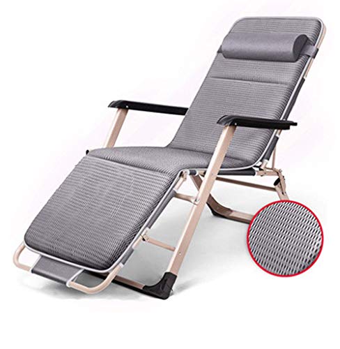 Tumbona reclinable Plegable para jardín, para Descansar, para Patio, jardín, Camping, Picnic, Playa, Relax, al Aire Libre, Asiento cómodo, Plegable, Color Gris (Gris)