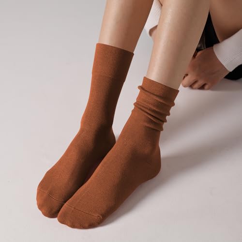 Image of ANDERE ARTE Womens Viscose Bamboo Crew Socks Casual Calf Dress Socks Soft Above Ankle Sock 3-5 Pairs