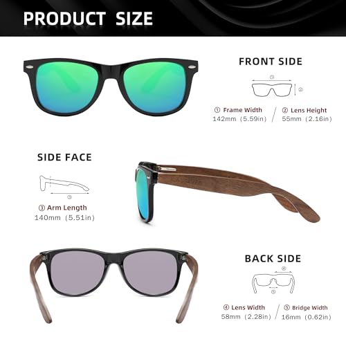 KINGSEVEN Black Walnut Sunglasses For Men And Women Wood Polarized Sun Glasses Men's Glasses Handmade UV400 Sunglasses3