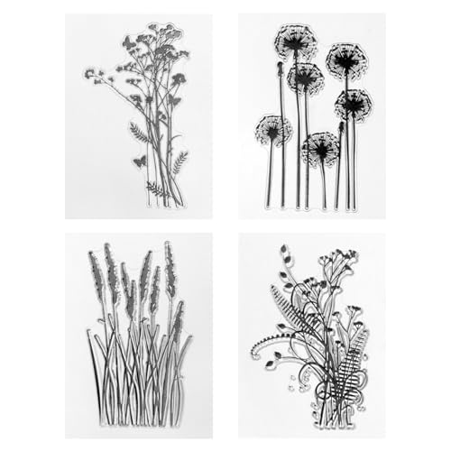 Amosfun �����ȐA���N���A�X�^���v �؂蔲����DIY�p ����J�[�h���� ���l�ȃp�^�[���̃N���t�g�p�X�^���v 4�Z�b�g