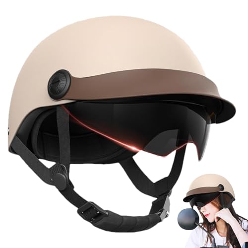 SVCEQZE Medio Casco Verano Moto, 54-62 Cm Medio Casco Moto, Casco De Scooter, Gorro De Seguridad para Motocicleta De Cara Abierta, Gorro Rígido para Motocicleta, Ciclismo, Motocross, Cruiser Scooter