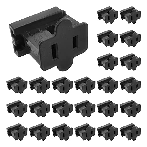 Image of 25 Pack SPT-2 Vampire Female Plug Slip Zip Gilbert for Christmas Lights Sets (SPT-2 Black Female)