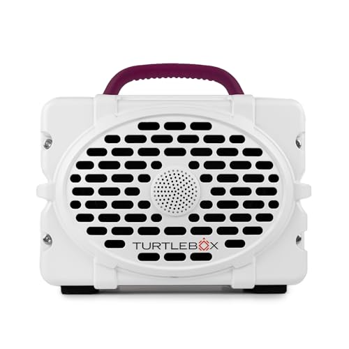 Image of Turtlebox Original Gen 3: Portable Outdoor Bluetooth Speaker - Ultra-Loud (120dB), Waterproof (IP67), Rugged, Impact-Resistant, 3-Day Battery | Party Mode: Unlimited Pairing Stereo, White /Maroon