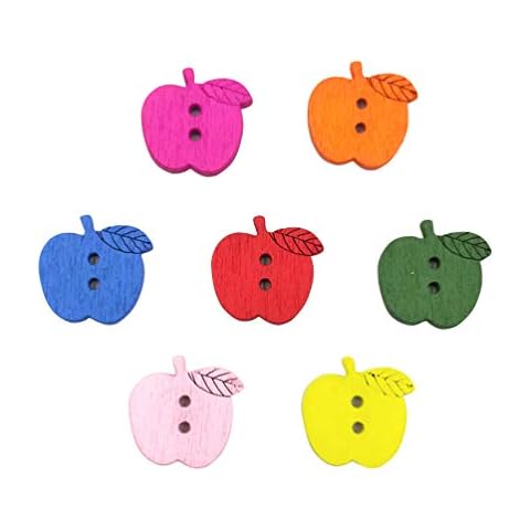 SUPVOX Wooden Fruits Painted Sewing Button Cover