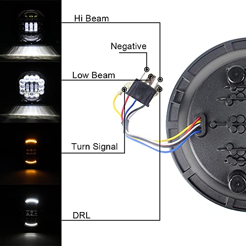 7 Polegada LED Farol 6D Luz de Condução 180W High Low Beam DRL Branco Âmbar 12V Para Jeep Wrangler H