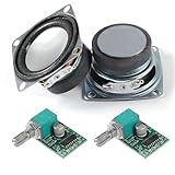 ALAMSCN 2PCS 2' 4Ohm 3W Audio Stereo Speaker Round Loudspeaker + 2PCS 3Wx2 DC 5V Digital Amplifier PAM8403 Amp Module for Arduino DIY Replacement