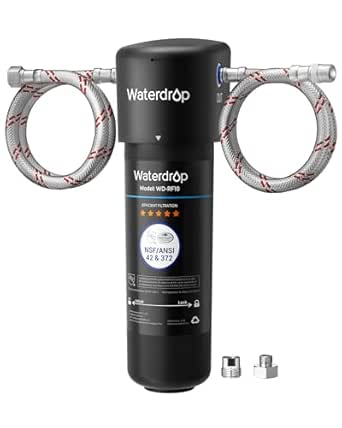 Waterdrop 10UA Under Sink Water Filter System - Reduces PFAS, PFOA/PFOS, Lead, Chlorine, Bad Taste & Odor - NSF/ANSI 42 Certified, 1 Year