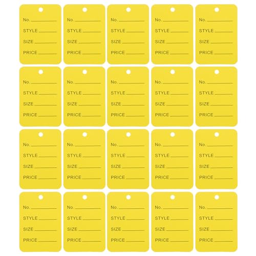 Étiquettes de bijoux en papier jaune pour prix, gestion de stock et magasin