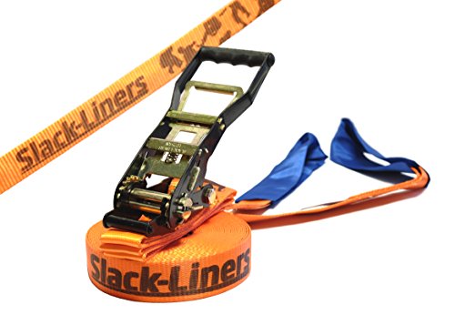 Slackline Classic Line 50mm breit, 15m lang - mit Langhebelratsche höchste Qualität