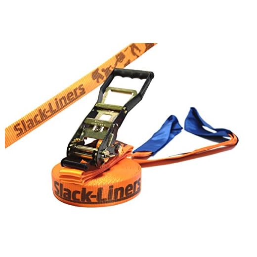 Slackline Classic Line 50mm breit, 15m lang - mit Langhebelratsche höchste Qualität