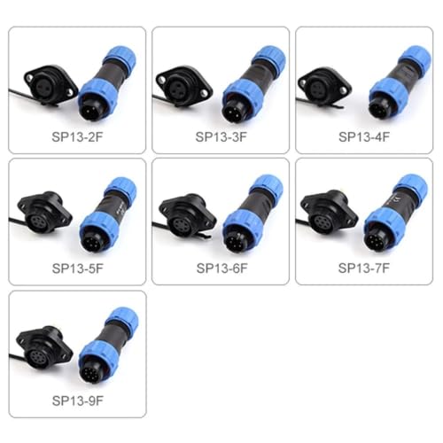 Conector impermeable IP68 SP13 con brida para proteger conexiones de soldadura de 2-9 pines 4