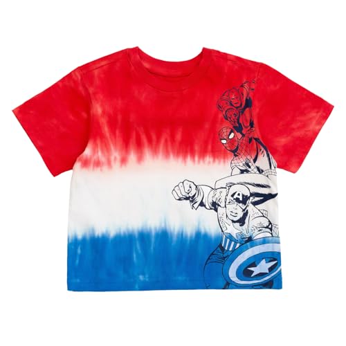 Marvel Avengers July 4th Little Boys Matching Family T-Shirt Tie Dye Red/White/Blue 6 - image 1