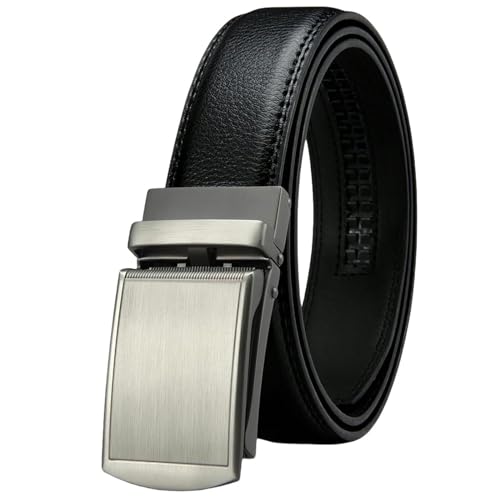 Ceinture en cuir à crémaillère pour jeans de mode et bureau
