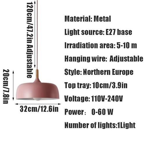 Lustre de luxe à tête unique luminaire suspendu minimaliste base E27 - 7