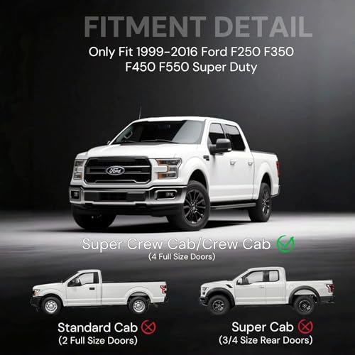 Estribos laterales 6 pulg para Ford F-250/F-350/F-450 1999-2016 miniatura 2
