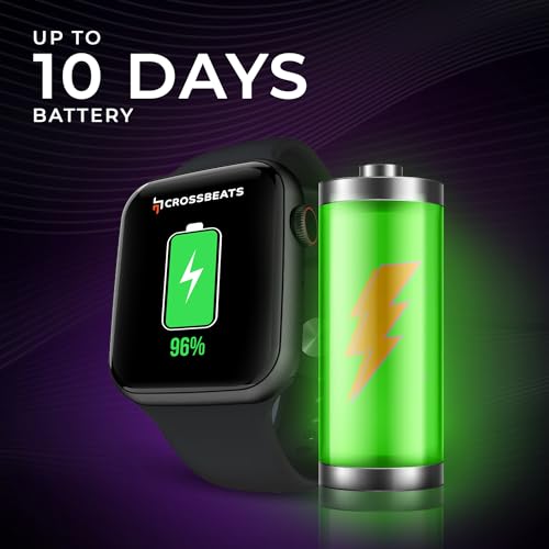 Image of CrossBeats Ignite S3 Max Advanced Dual chip Bluetooth Calling Smart Watch, 1.91 inch 3D Curved UHD Display, 200+ smartwatch Faces, in-Built Game, 10 Days Battery Life, Spo2 & Heart Rate Monitoring-Black
