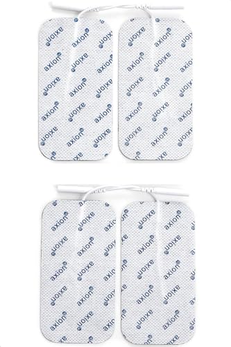 axion 4 électrodes rectangulaires 10x5 cm Electrostimulateurs TENS EMS avec Connexion Filaire de 2...