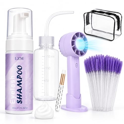 LZM Lash Shampoo Kit Cleaning for Extensions & Natural & Cluster Lashes