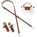 Gastinsave ハンドバッグストラップキット Le Pliage XS対応 クロスボディストラップ バッグチャーム付き 調節可能 Longchampミニポーチクリスマス用, ブラウンゴールド。, Width: 0.43inch(1.1cm)