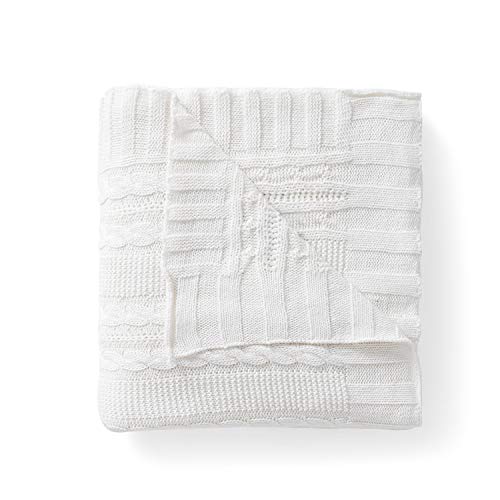 VCNY Home - Throw, Soft & Cozy Cotton Blanket, Cable Knit Home Decor (Dublin White, 50" x 70")