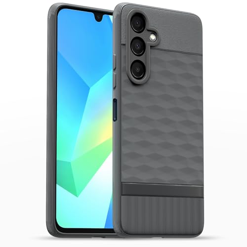 Image of Pikkme Back Cover for Samsung Galaxy A16 5G Camera Protection 3D Hexa Cube Design Silicone Protective Bumper Case (Grey)