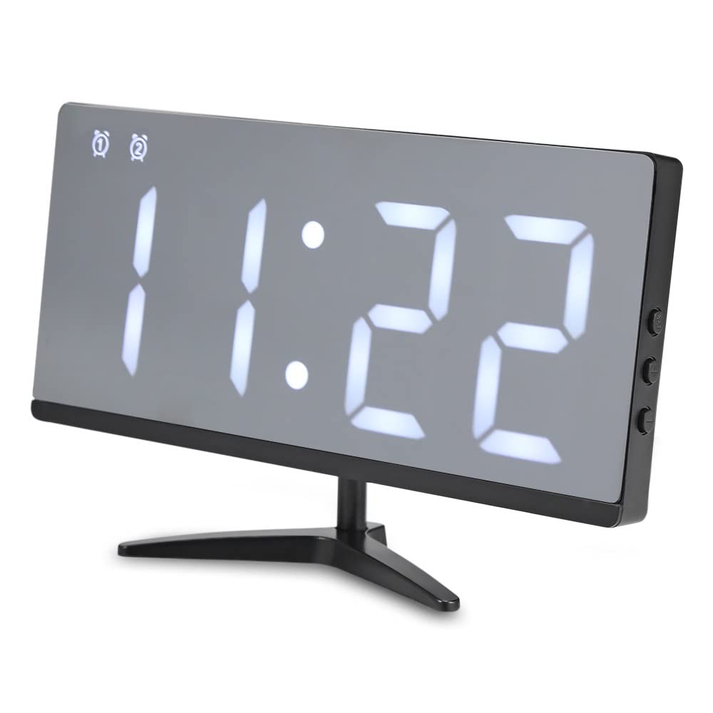 HRWLY LED Digital Alarm Clock Snooze Time Date Temperature Cycle Display Adjustable Brightness(3-pack)