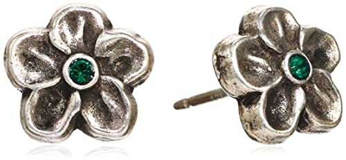 A21ECUPRS:Buttercup Stud Earrings:Rafaelian Silver:Green