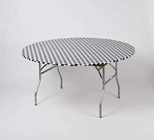 Kwik-Covers 60" Round Black & White Check 6 Pack