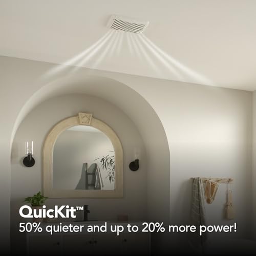 Image of Broan-NuTone BKR60 QuickKit Ultra-Quiet Bath Fan Replacement Motor and Cover /Grille, 60 CFM, 20% more power, White