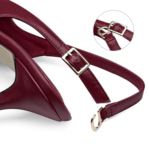 Slingback Kitten Heels For Women Closed Pointed Toe Sexy Chunky Wedding Party Dress Pumps For Women3