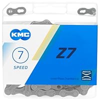 Fahrrad Kette, KMC Fahrradkette, Z7, 1/2 x 3/32, 114 Glieder, 7-fach, 18-21 Gang, grau-braun